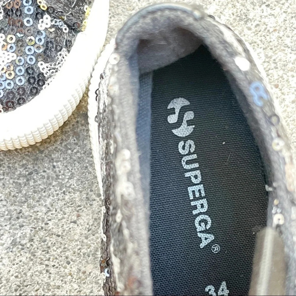 Superga girls sequins star high top sneakers 2.5 - Picture 7 of 8